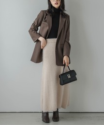 シャギーニット ロングフレアスカート