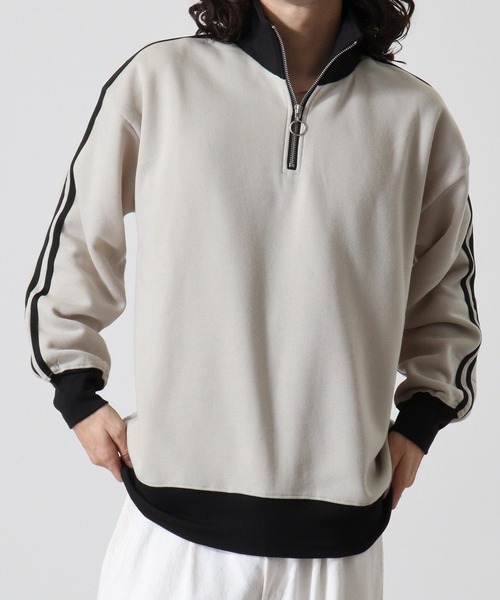 FUNALIVE(ファンアライブ)の「Half-zip sweatshirt / ハーフジップ スウェットトレーナー unisex(スウェット・メンズ・オートミール/グレイッシュベージュ/ブラック/チャコールアッシュ・M/L/XL)」の5枚目の写真