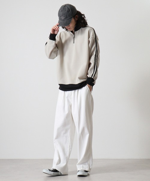 FUNALIVE(ファンアライブ)の「Half-zip sweatshirt / ハーフジップ スウェットトレーナー unisex(スウェット・メンズ・オートミール/グレイッシュベージュ/ブラック/チャコールアッシュ・M/L/XL)」の6枚目の写真