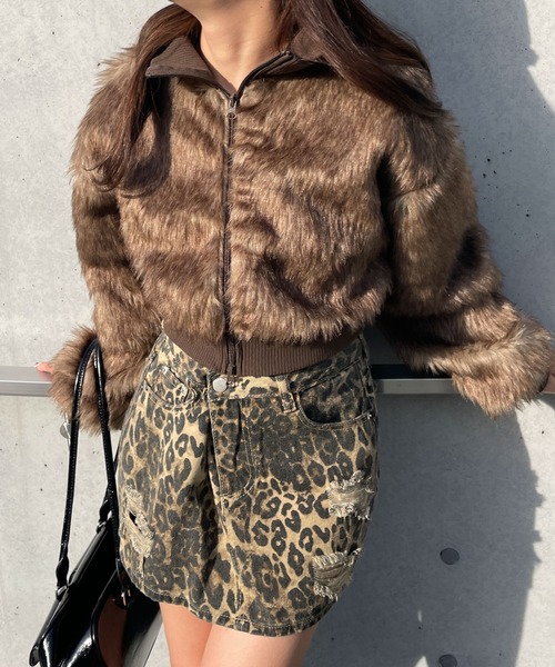 WEGO（ウィゴー）の「WEGO/ミックスフェイクファーブルゾン（ブルゾン・レディース・ライトグレー/ブラウン・FREE）」の16枚目の写真