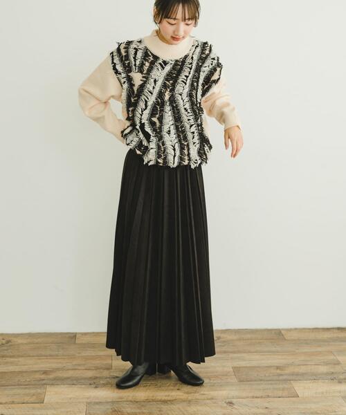 ITEMS URBANRESEARCH(アイテムズ アーバンリサーチ)の「フリンジプチハイニット(ニット/セーター・レディース・ホワイト系その他/ブラウン系その他・FREE)」の10枚目の写真