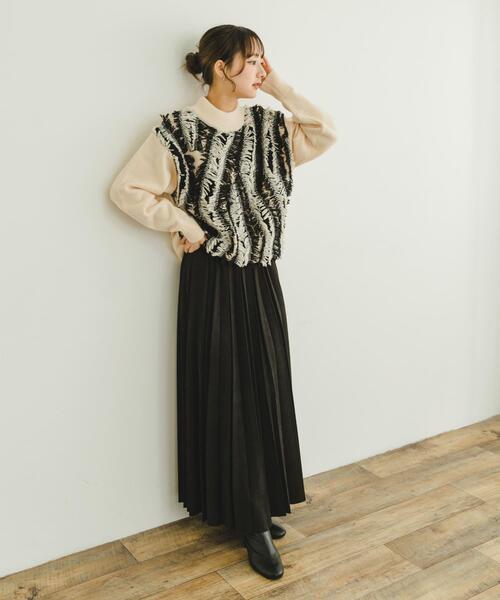 ITEMS URBANRESEARCH(アイテムズ アーバンリサーチ)の「フリンジプチハイニット(ニット/セーター・レディース・ホワイト系その他/ブラウン系その他・FREE)」の11枚目の写真