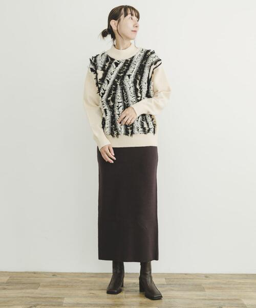 ITEMS URBANRESEARCH(アイテムズ アーバンリサーチ)の「フリンジプチハイニット(ニット/セーター・レディース・ホワイト系その他/ブラウン系その他・FREE)」の15枚目の写真