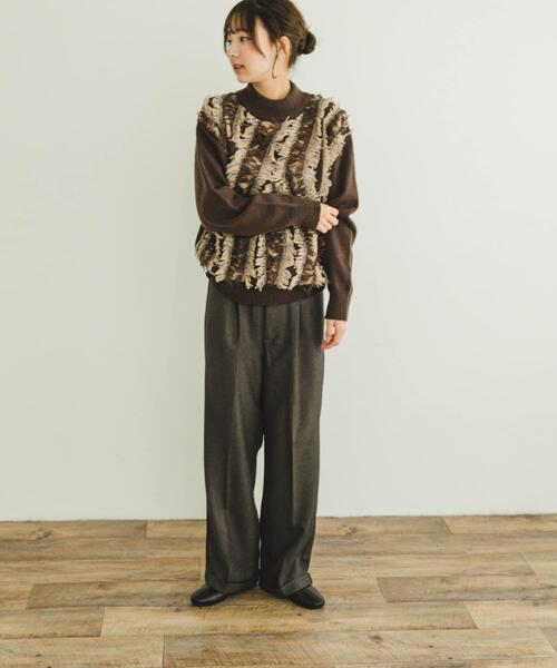 ITEMS URBANRESEARCH(アイテムズ アーバンリサーチ)の「フリンジプチハイニット(ニット/セーター・レディース・ホワイト系その他/ブラウン系その他・FREE)」の21枚目の写真