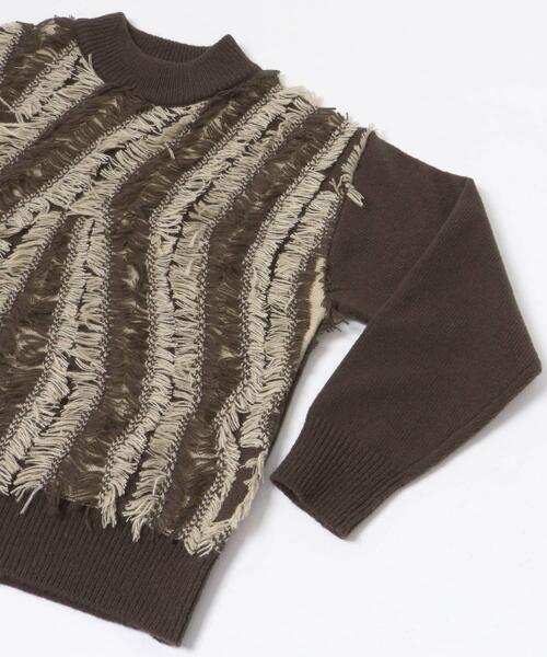 ITEMS URBANRESEARCH(アイテムズ アーバンリサーチ)の「フリンジプチハイニット(ニット/セーター・レディース・ホワイト系その他/ブラウン系その他・FREE)」の5枚目の写真