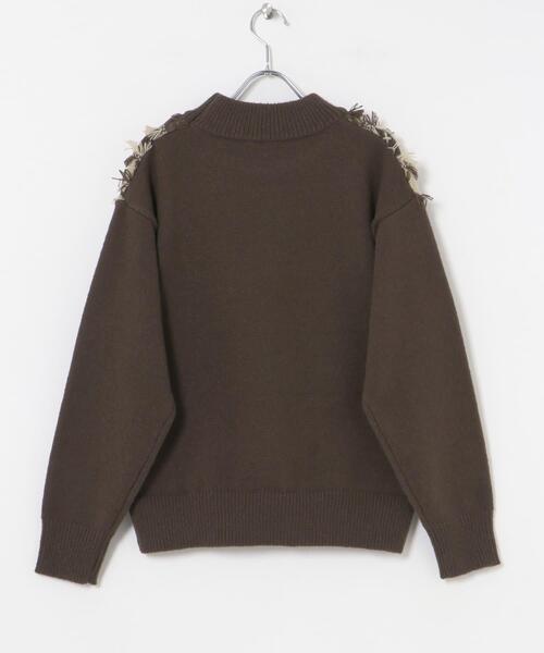 ITEMS URBANRESEARCH(アイテムズ アーバンリサーチ)の「フリンジプチハイニット(ニット/セーター・レディース・ホワイト系その他/ブラウン系その他・FREE)」の6枚目の写真
