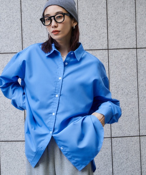 Auntie Rosa Holiday（アンティローザホリデー）の「オーバーサイズレギュラーカラーシャツ（シャツ/ブラウス・レディース・ブルー/オフホワイト/ピンク/その他・FREE）」の16枚目の写真