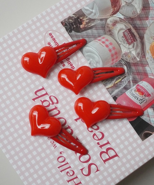 ♡ぷっくりハート　ベビーキッズヘアクリップ　ヘアゴム　ベビーヘアピン ♡ぷっくりハート ベビーキッズヘアクリップ ヘアゴム ベビー
