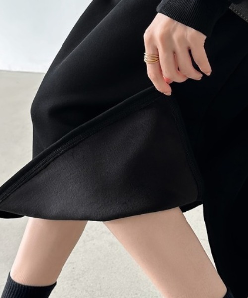 【セール】ゆるダボ ハーフジップ 裏起毛 ワンピース ロング丈（ワンピース）｜COCOMOMO（ココモモ）