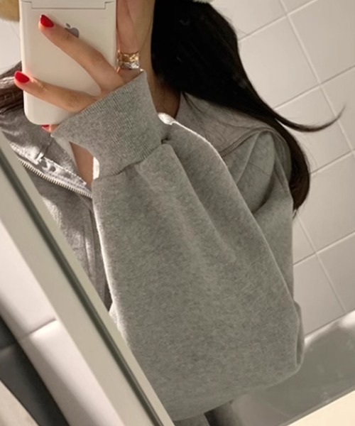 【セール】ゆるダボ ハーフジップ 裏起毛 ワンピース ロング丈（ワンピース）｜COCOMOMO（ココモモ）