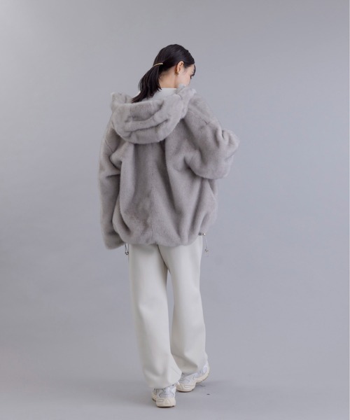 noz出品☆ eimee law ミンクライクファーフーディ ハーフコート Eimee Law エイミーロウ ミンクライクファーフーディ 83932K