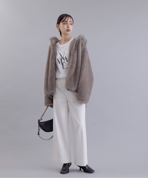 Eimee Law（エイミーロウ）の「ミンクライクファーフーディ ハーフ