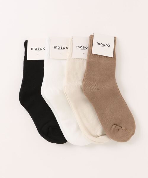 セール】【MOSOX】ふわもこクルーソックス4色セット（ソックス