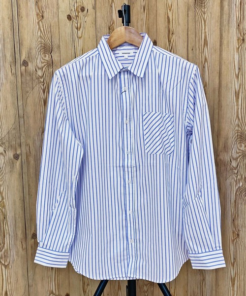 TopIsm（トップイズム）の「無地 チェック ストライプ ブロード長袖シャツ（シャツ/ブラウス・メンズ・ホワイト×ブルー/ブラック系その他2/ブラック/ホワイト/ブルー系その他/ブラック系その他/ブルー/ホワイト×ブラック/ネイビー/オレンジ・L/XL/M）」の2枚目の写真