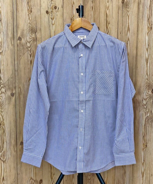 TopIsm（トップイズム）の「無地 チェック ストライプ ブロード長袖シャツ（シャツ/ブラウス・メンズ・ホワイト×ブルー/ブラック系その他2/ブラック/ホワイト/ブルー系その他/ブラック系その他/ブルー/ホワイト×ブラック/ネイビー/オレンジ・L/XL/M）」の9枚目の写真