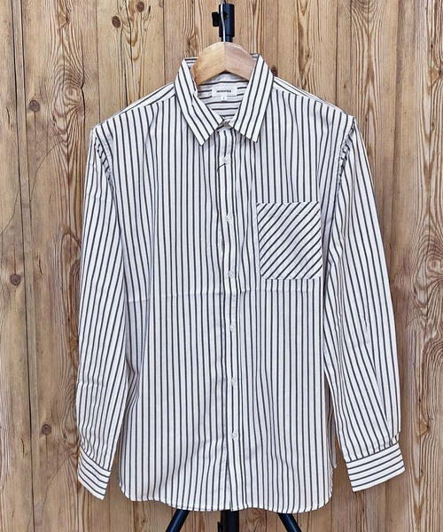TopIsm（トップイズム）の「無地 チェック ストライプ ブロード長袖シャツ（シャツ/ブラウス・メンズ・ホワイト×ブルー/ブラック系その他2/ブラック/ホワイト/ブルー系その他/ブラック系その他/ブルー/ホワイト×ブラック/ネイビー/オレンジ・L/XL/M）」の17枚目の写真