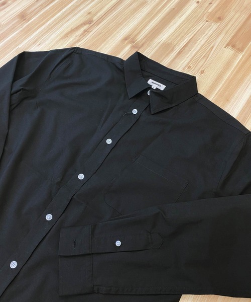 TopIsm（トップイズム）の「無地 チェック ストライプ ブロード長袖シャツ（シャツ/ブラウス・メンズ・ホワイト×ブルー/ブラック系その他2/ブラック/ホワイト/ブルー系その他/ブラック系その他/ブルー/ホワイト×ブラック/ネイビー/オレンジ・L/XL/M）」の22枚目の写真