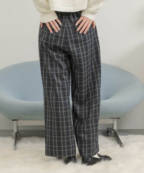 セール】チェックワイドパンツ / checked wide pants