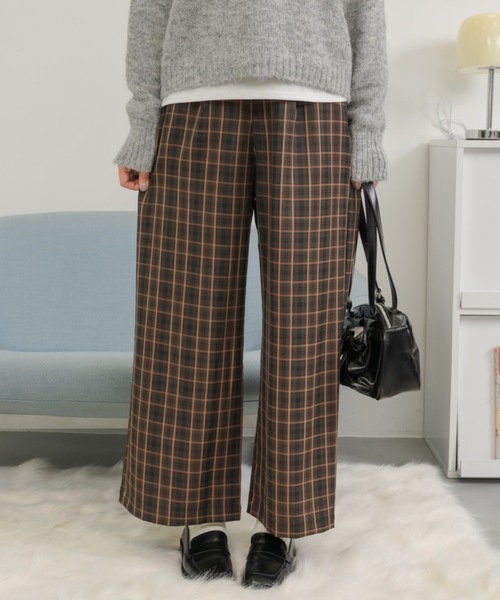 Birthday room（バースデイルーム）の「チェックワイドパンツ / checked wide pants（スラックス・レディース・グリーン/オレンジ・FREE）」の11枚目の写真