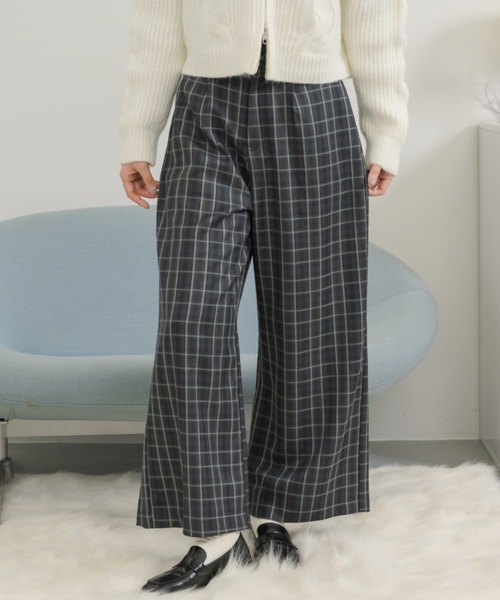 Birthday room（バースデイルーム）の「チェックワイドパンツ / checked wide pants（スラックス・レディース・グリーン/オレンジ・FREE）」の7枚目の写真