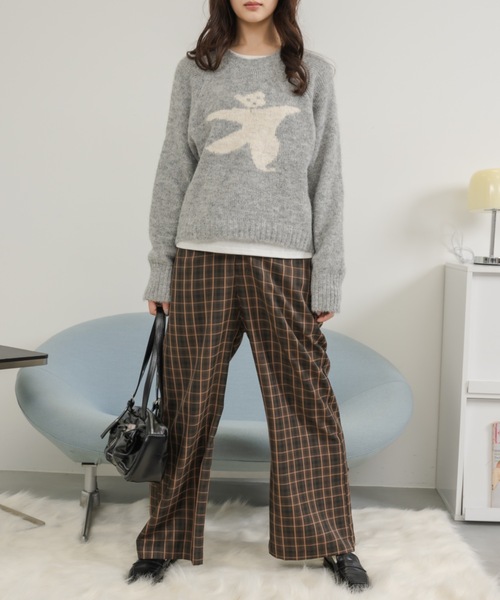 Birthday room（バースデイルーム）の「チェックワイドパンツ / checked wide pants（スラックス・レディース・グリーン/オレンジ・FREE）」の14枚目の写真