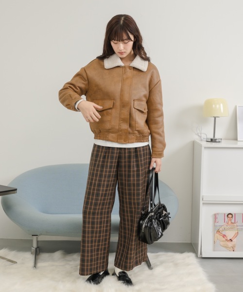 Birthday room（バースデイルーム）の「チェックワイドパンツ / checked wide pants（スラックス・レディース・グリーン/オレンジ・FREE）」の18枚目の写真