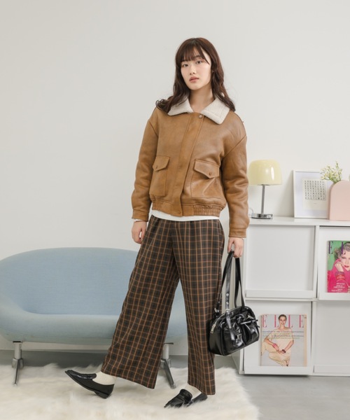 Birthday room（バースデイルーム）の「チェックワイドパンツ / checked wide pants（スラックス・レディース・グリーン/オレンジ・FREE）」の17枚目の写真