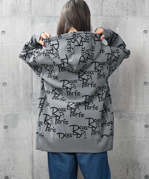 Felt-Maglietta（フェルトマリエッタ）の「[ROUXDI PERFE ルゥディパフィー]ニットロゴジャガードパーカー（パーカー・メンズ・グレー/ホワイト/ブラック・FREE）」の14枚目の写真