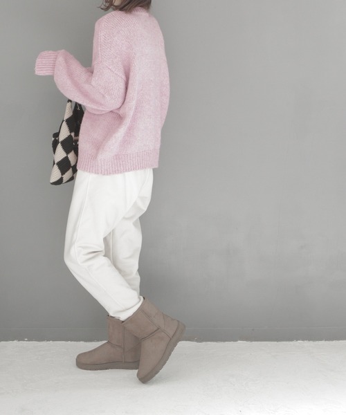 SOROTTO(ソロット)の「【軽量】シンプル ムートンブーツ(ブーツ・レディース・ブラック/ブラウン・S/M/L/LL)」の6枚目の写真