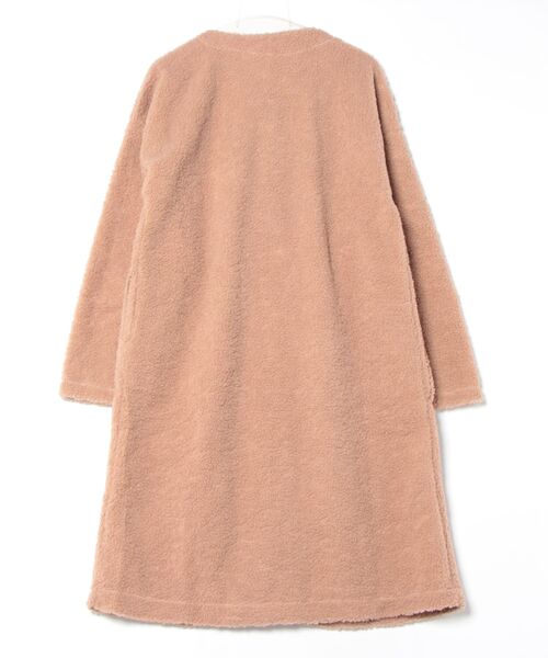 STYLEBLOCK（スタイルブロック）の「ノーカラーボアコート（ムートンコート・レディース・ライトブラウン/ダークブラウン・FREE）」の4枚目の写真