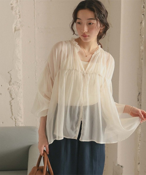 TICCA シアーデザインブラウス TICCA シアーデザインブラウス TICCA シアーデザインブラウス