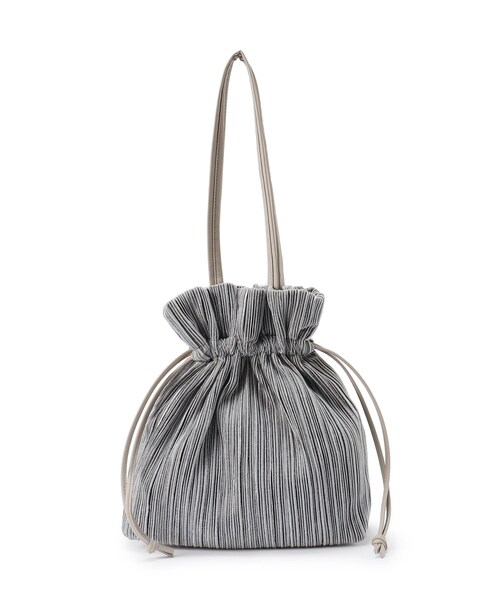 SHOO・LA・RUE(シューラルー)の「プリーツ巾着トートバッグ(トートバッグ・レディース・ベージュ/ブラック/グレー・00)」の3枚目の写真