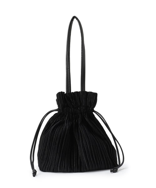 SHOO・LA・RUE(シューラルー)の「プリーツ巾着トートバッグ(トートバッグ・レディース・ベージュ/ブラック/グレー・00)」の2枚目の写真