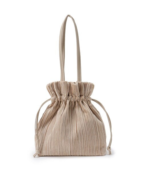 SHOO・LA・RUE(シューラルー)の「プリーツ巾着トートバッグ(トートバッグ・レディース・ベージュ/ブラック/グレー・00)」の5枚目の写真