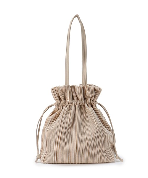 SHOO・LA・RUE(シューラルー)の「プリーツ巾着トートバッグ(トートバッグ・レディース・ベージュ/ブラック/グレー・00)」の7枚目の写真