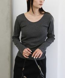 select MOCA | バックオープンカップ付きロングスリーブトップス(Tシャツ/カットソー)