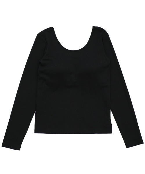 バックオープンカップ付きロングスリーブトップス（Tシャツ/カットソー