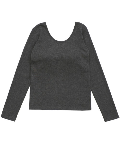 バックオープンカップ付きロングスリーブトップス（Tシャツ/カットソー