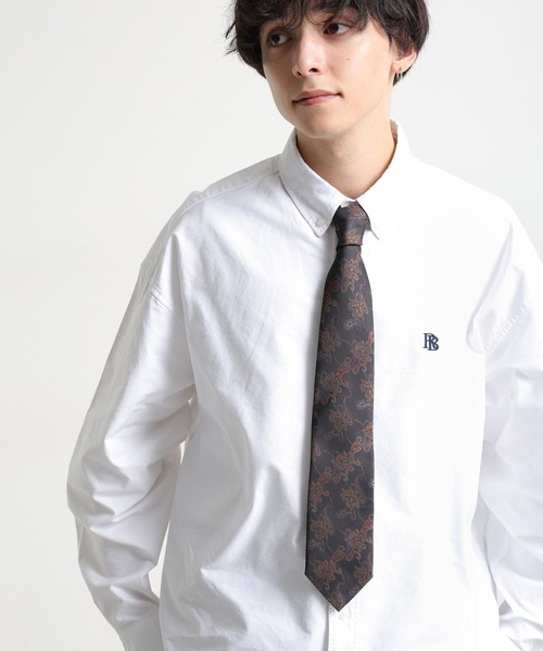 RAGEBLUE（レイジブルー）の「【MADE IN JAPAN】ジャガード/柄アソートネクタイ（ネクタイ・メンズ・ブラック系その他3/グリーン系その他4/その他1/ホワイト/その他8/その他5/その他6/その他7/ワインレッド/グリーン/ネイビー・FREE）」の2枚目の写真