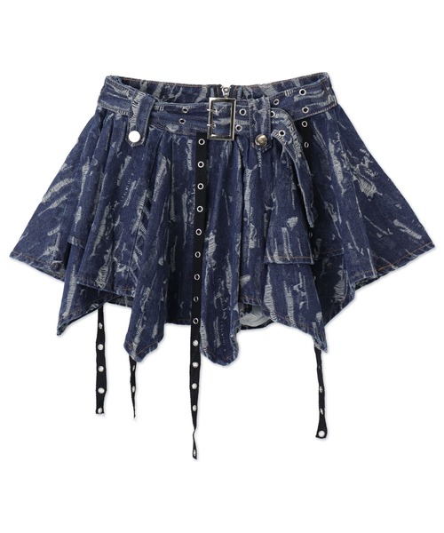 Figments（フィグメンツ）の「パンクデニムミニスカパン（デニムスカート・レディース・ブラック/ブルー・FREE）」の8枚目の写真
