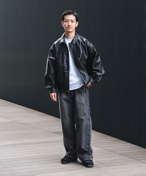 セール】【完売間近】クラシック フェイクレザー ブルゾン/Classic