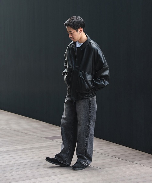 クラシック フェイクレザー ブルゾン【ユニセックス】（ブルゾン