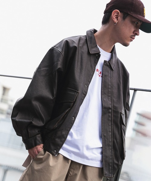 クラシック フェイクレザー ブルゾン【ユニセックス】（ブルゾン