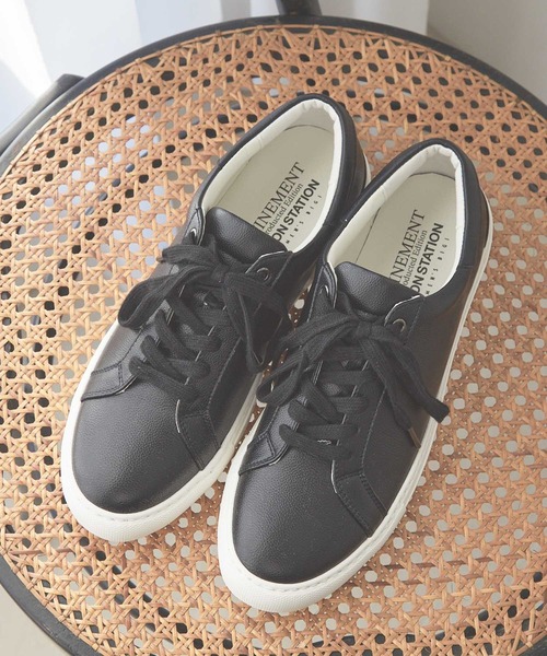 UNION STATION（ユニオンステーション）の「<UNION STATION by MEN'S BIGI> Original Sneakers（スニーカー・メンズ・ベージュ/ブラック×ブラック/ホワイト×ホワイト・MEDIUM/LARGE）」の2枚目の写真