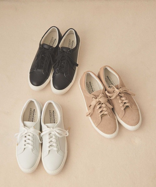 UNION STATION（ユニオンステーション）の「<UNION STATION by MEN'S BIGI> Original Sneakers（スニーカー・メンズ・ベージュ/ブラック×ブラック/ホワイト×ホワイト・MEDIUM/LARGE）」の5枚目の写真