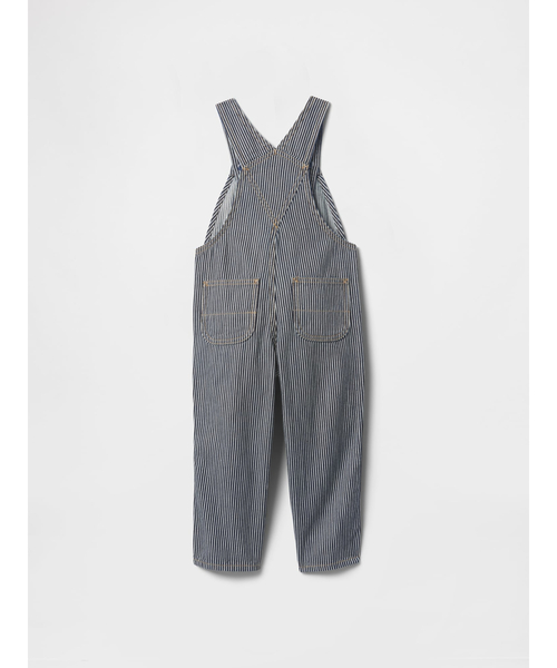 GAP(ギャップ)の「リラックス ストライプ デニムオーバーオール (幼児)(サロペット/オーバーオール・キッズ・ホワイト×ネイビー・80cm/95cm/90cm/100cm/105cm/110cm/70cm)」の3枚目の写真