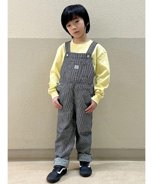 GAP(ギャップ)の「リラックス ストライプ デニムオーバーオール (幼児)(サロペット/オーバーオール・キッズ・ホワイト×ネイビー・80cm/95cm/90cm/100cm/105cm/110cm/70cm)」の6枚目の写真