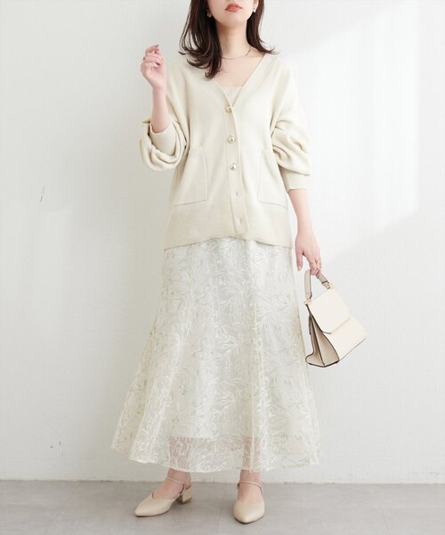 natural couture（ナチュラルクチュール）の「ぷっくり金ボタンミドルカーデ（カーディガン/ボレロ・レディース・チャコールグレー/アイボリー/ピンク/キャメル/イエロー・FREE）」の13枚目の写真