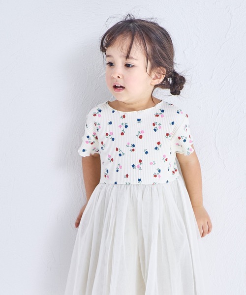 pairmanon（ペアマノン）の「【リンクコーデ】【リブコットン100】チュールドッキングワンピース（ワンピース・キッズ・ブラック系その他2/ブラック系その他/ピンク系その他/ホワイト系その他・130/120/140/100/110/90/150）」の6枚目の写真