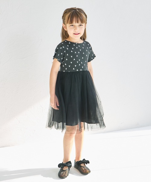 pairmanon（ペアマノン）の「【リンクコーデ】【リブコットン100】チュールドッキングワンピース（ワンピース・キッズ・ブラック系その他2/ブラック系その他/ピンク系その他/ホワイト系その他・130/120/140/100/110/90/150）」の9枚目の写真